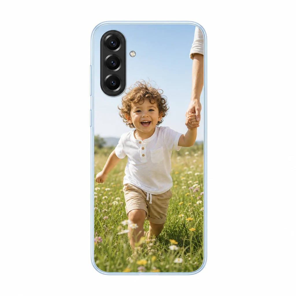 Esimerkki omalla kuvalla tulostetusta Galaxy A56 -puhelinkuoresta